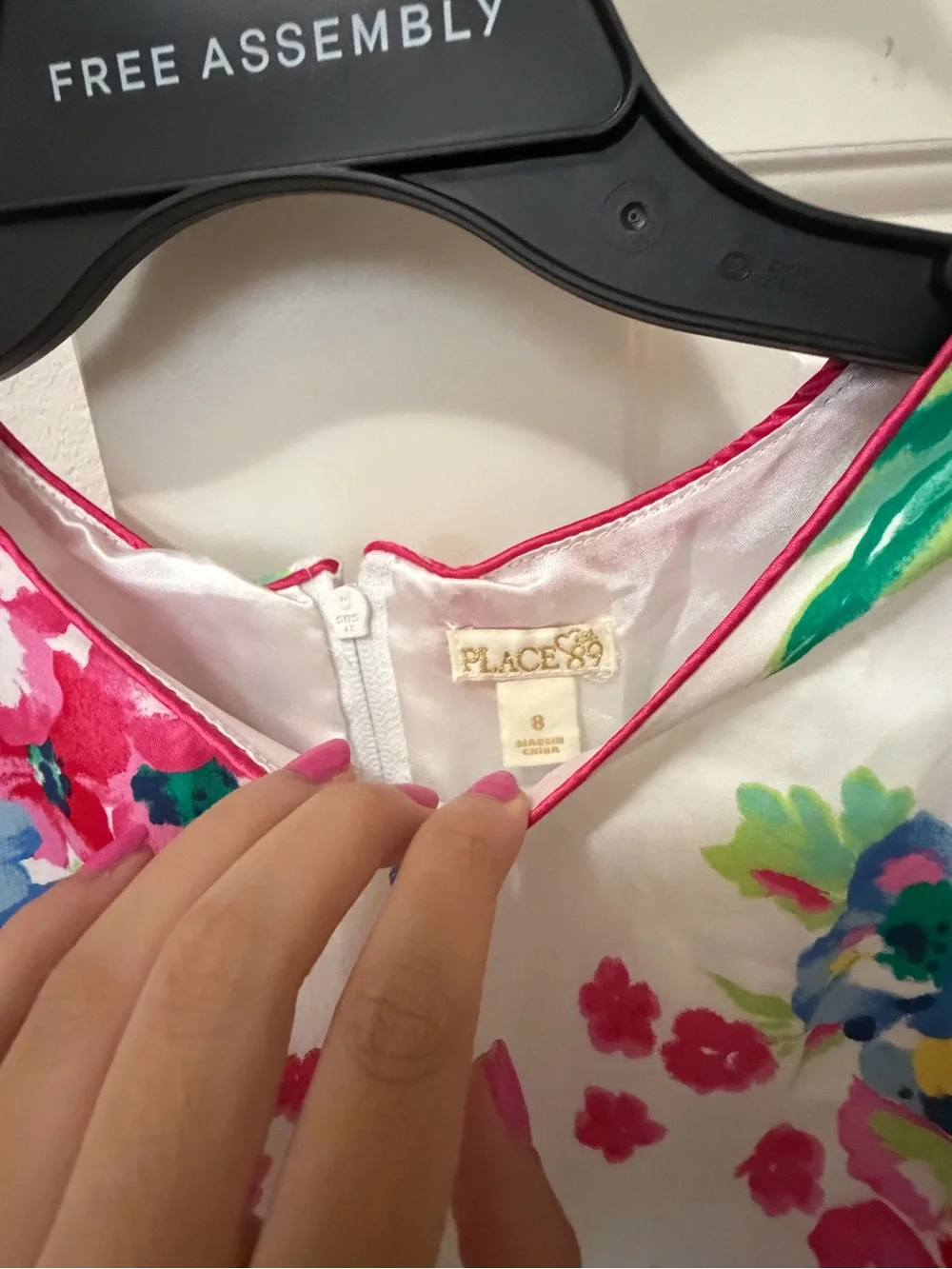 White Floral Sundress with Pink & Blue Blooms: The Children’s Place girls dress